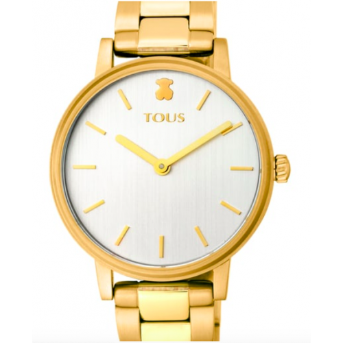Reloj Tous Rond Color de acero IP dorado con zirconitas degradé azul 100350595