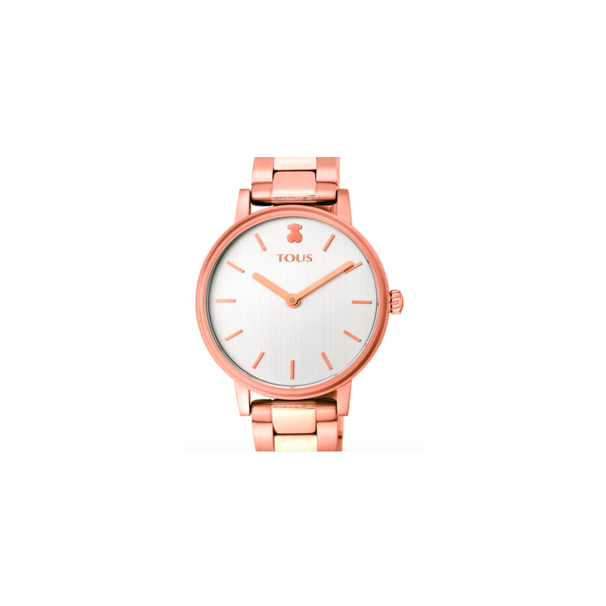 Reloj Tous Rond Color de acero IP rosado con zirconitas degradé verde 100350600